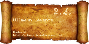 Ullmann Levente névjegykártya